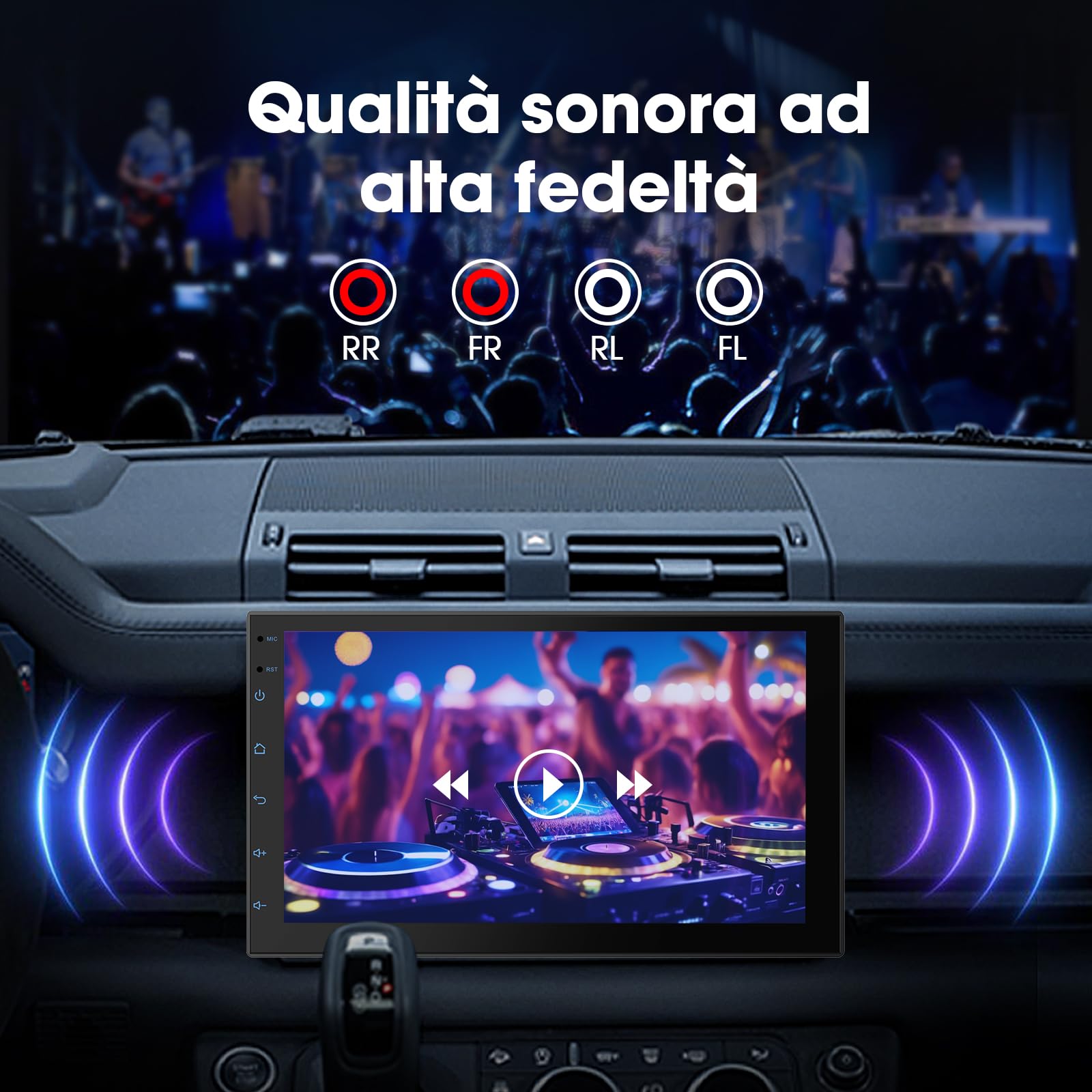Haudio Autoradio da 7 pollici 2 Din, compatibile con Apple Carplay e Android Auto, autoradio con telecamera di retromarcia HD, GPS, Bluetooth, WiFI, FM/AM/per tutte le auto, 2+64 GB(Aggiornamento CPU)
