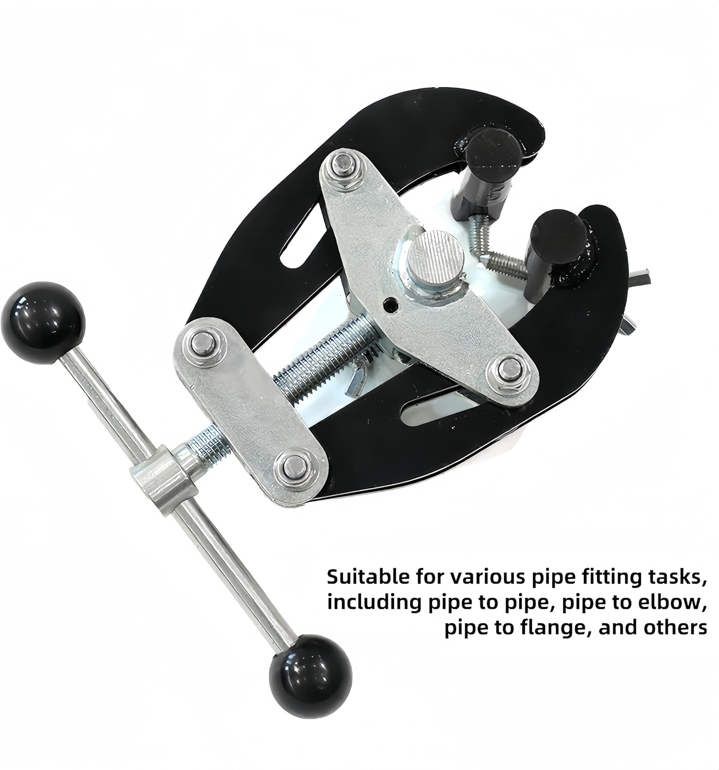 1-2.5 Inch Pipe Clamp, High Strength Steel Pipe Welding Clamp, Portable Pipe Alignment Clamp Tools with Quick Acting Screws for Pipe Fitting Welding (Black)