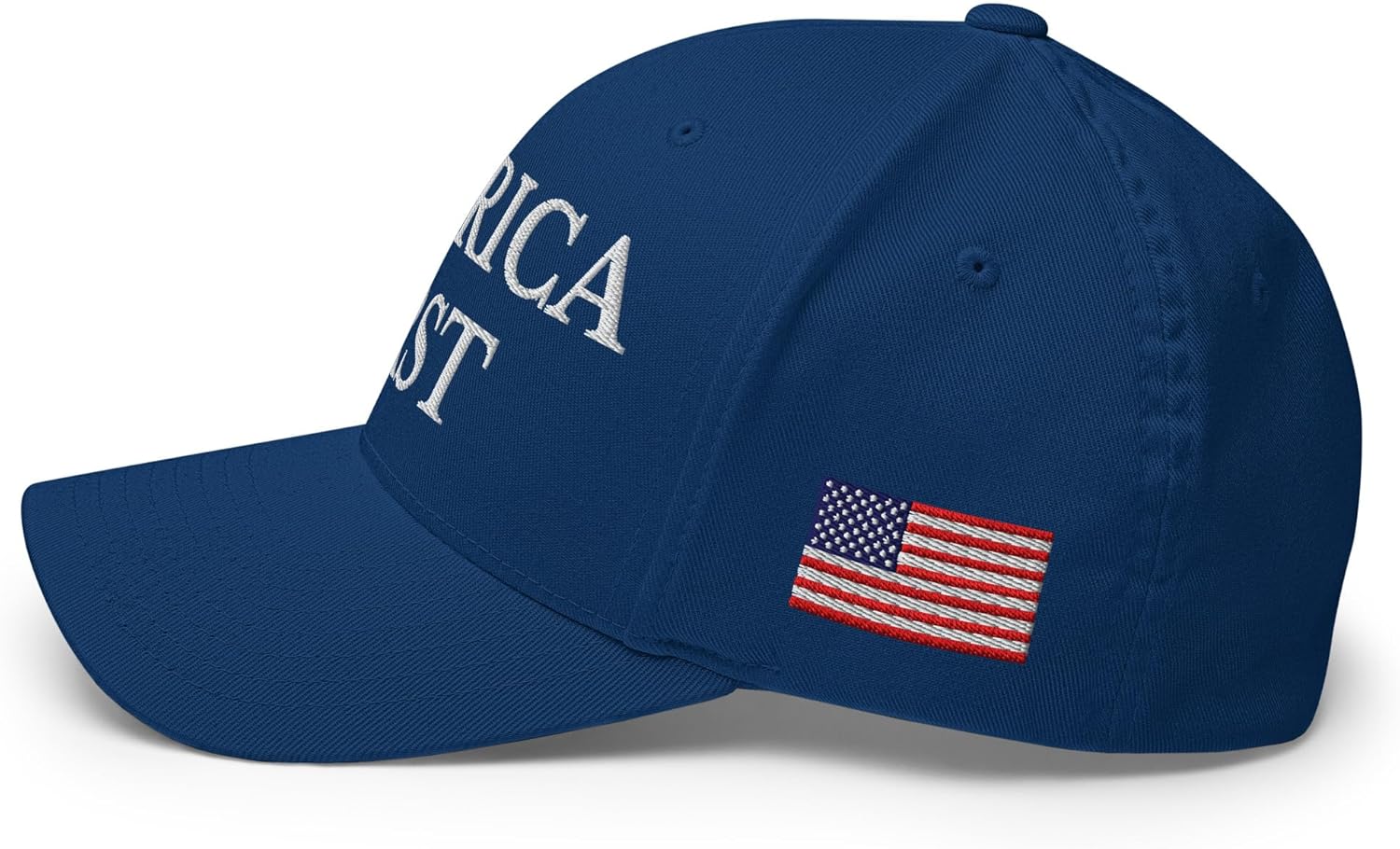 FX America First Fitted Hat Embroidered Curved Bill Mid Crown Closed-Back Structured Twill Cap