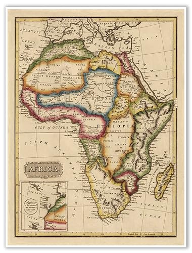Elegant Africa by Tanner circa 1822 - Póster artístico para decoración de pared, 18 x 24 pulgadas
