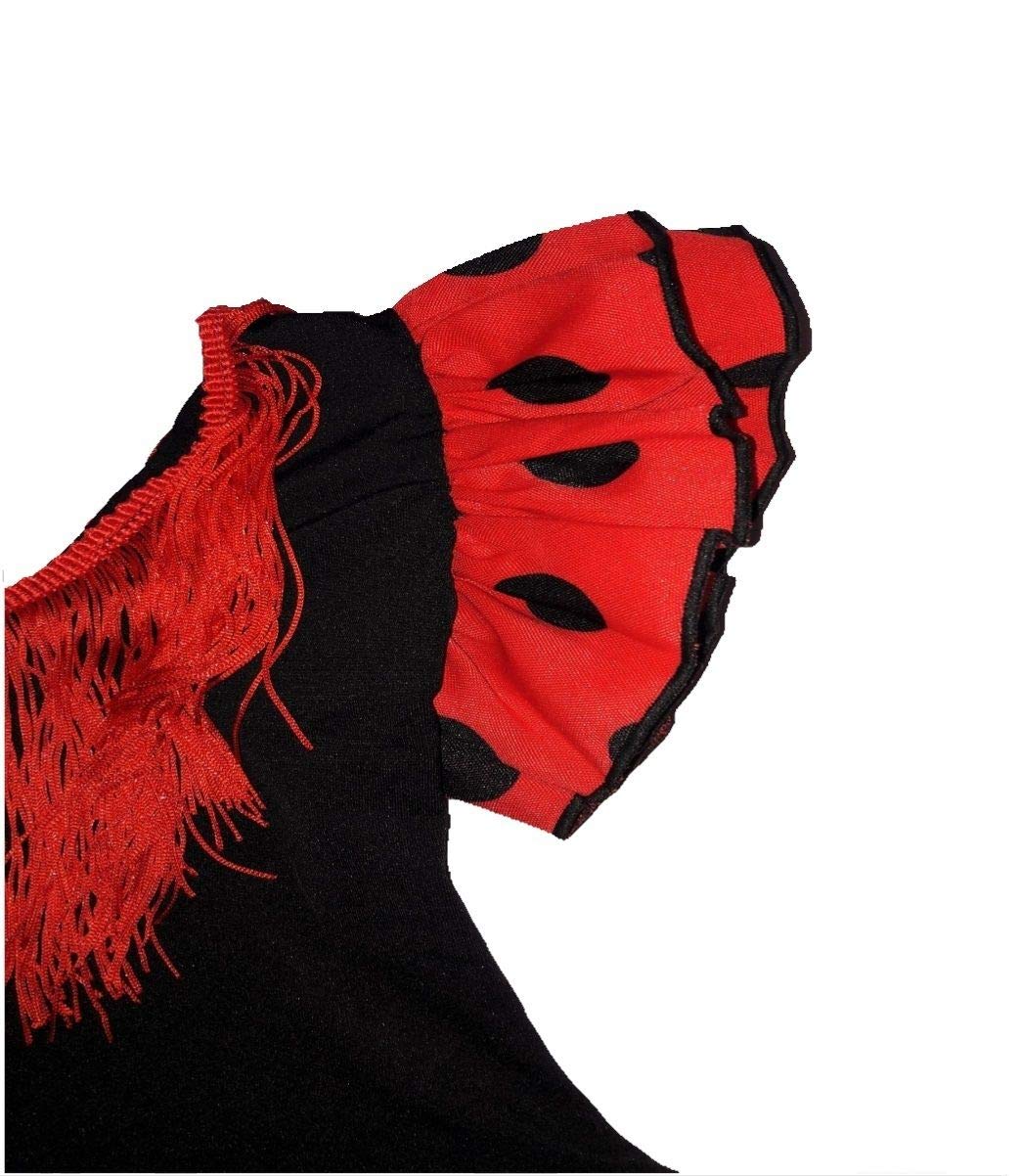 Vestido Flamenco Rojo Lunares Negro