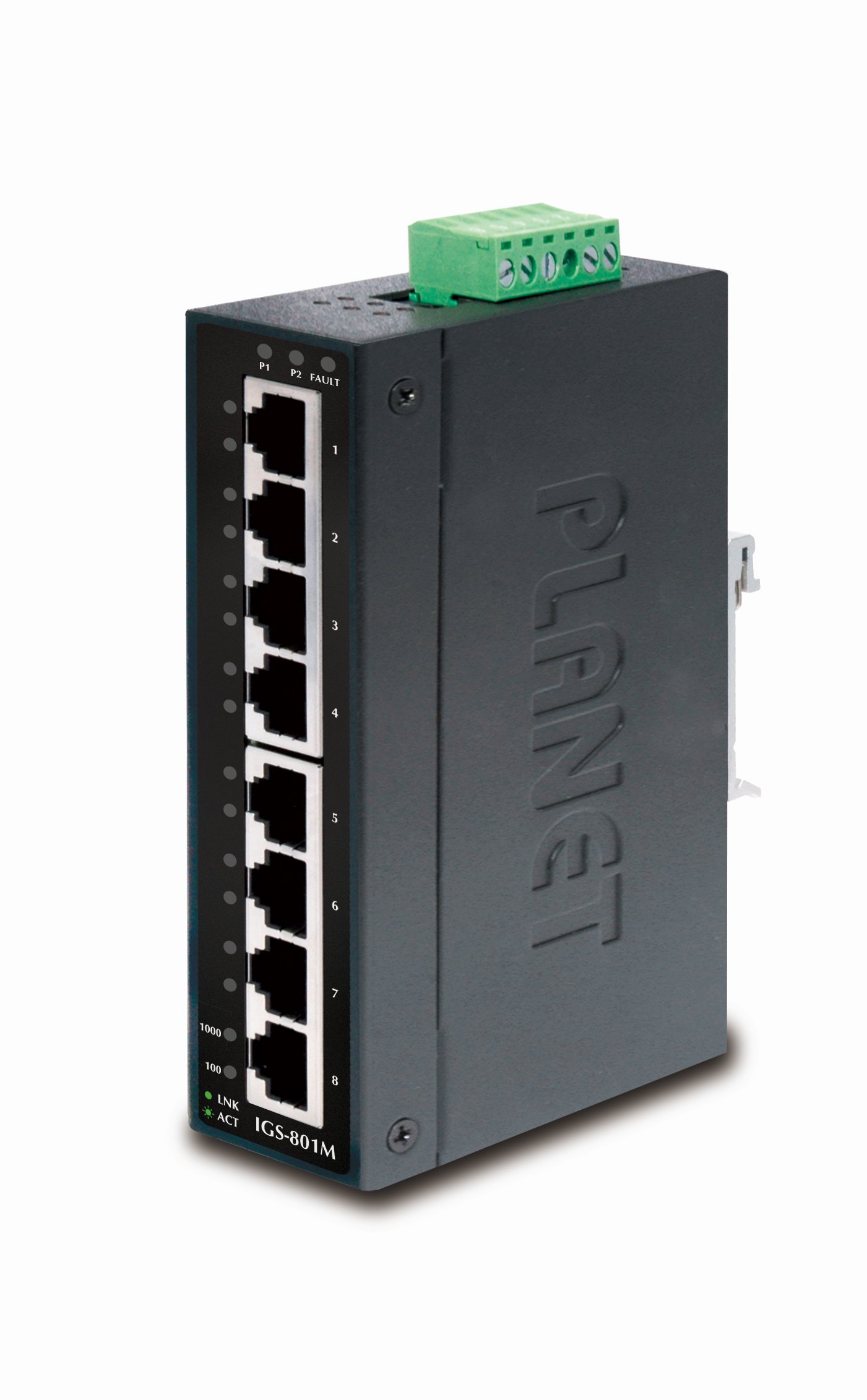 Planet IgS-801m Switch Di Rete Gestito L2/l4 Gigabit Ethernet [10/100/1000] 1u Blu (ip30 Slim Type 8-P Industrial - Manageable Gigabit Ethernet - Swi