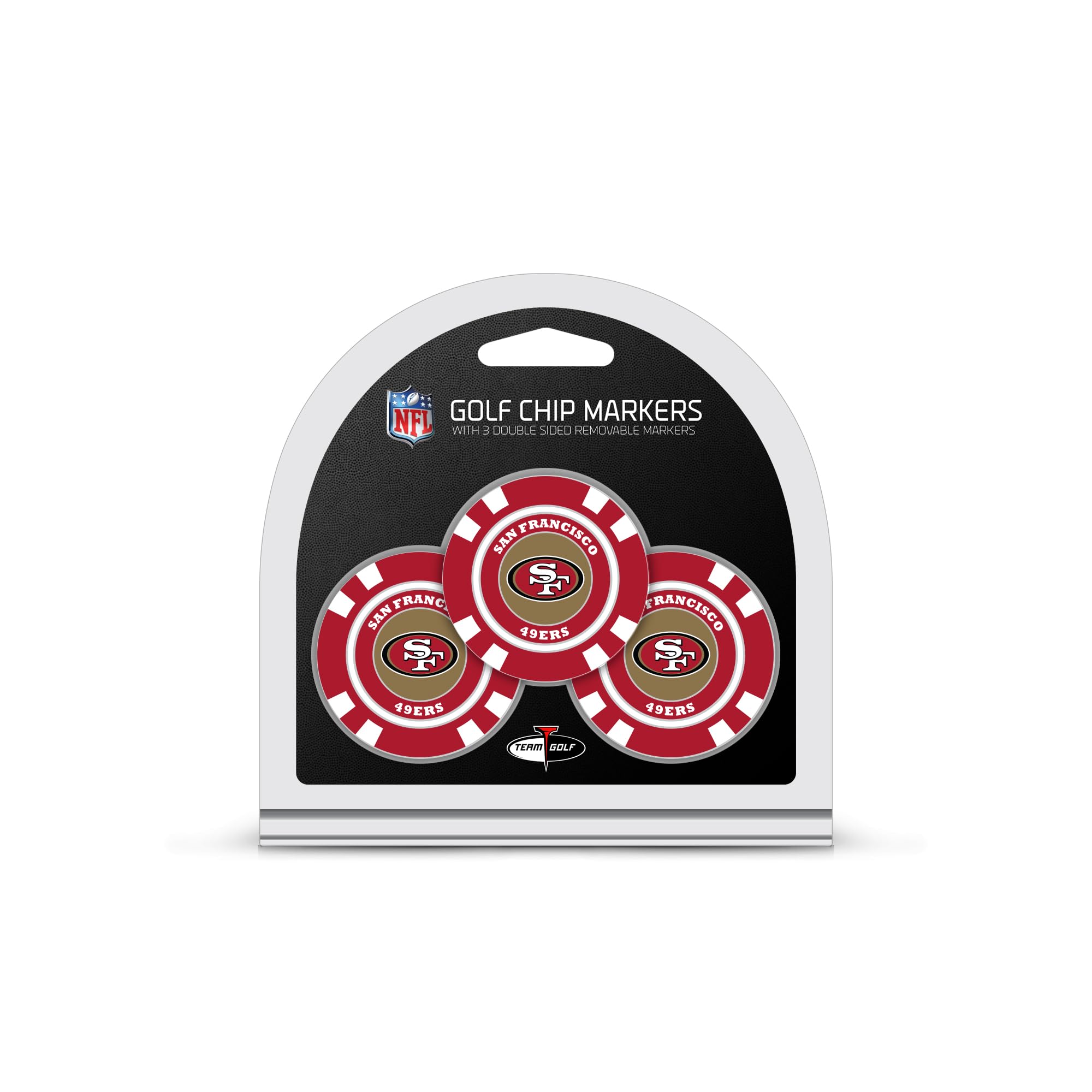 Team Golf NFL Golf Chip Ballmarker (3 Stück), Poker Chip Größe mit Pop Out kleineren, doppelseitigen Emaille-Markern