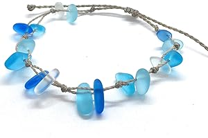 Blue Sea Glass Bracelet: Ocean Jewelry Handcrafted in the Caribbean