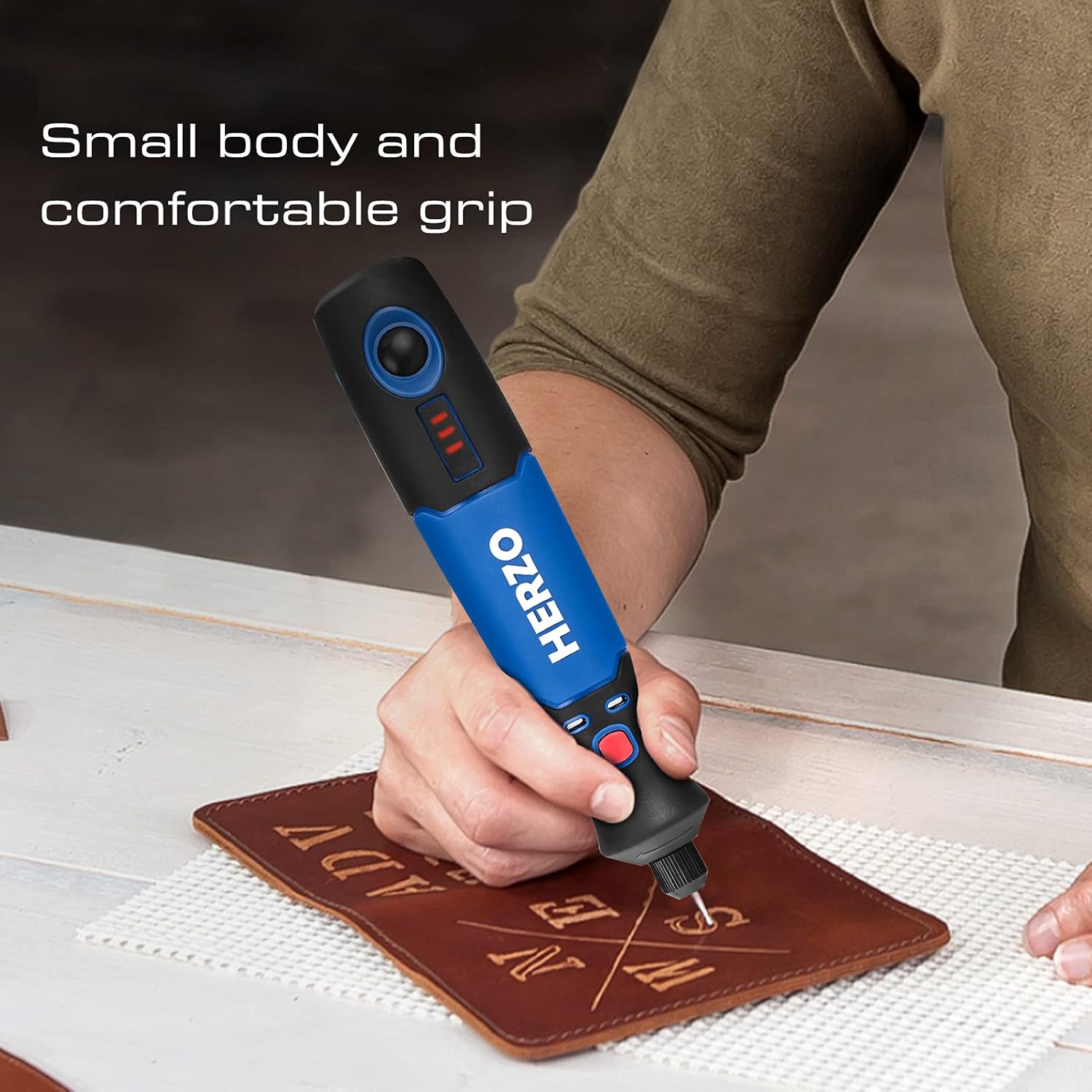 Mini Cordless Rotary Tool,HERZO Mini Rotary Tool Kit 3.7 V, Grinding, Cleaning, Polishing and Carving Tool Kit, Lettering Board with 30 Accessories