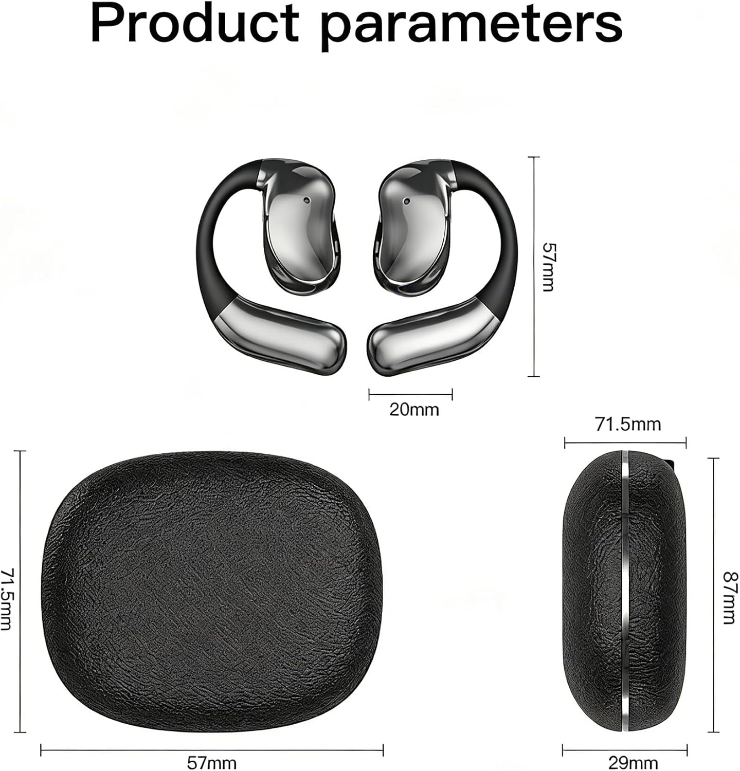 CYBERDRIVE Sleep Earbuds Side Sleepers Open Ear Wireless Earbuds 60+ Hrs Playtime Hi-Res Stereo Sound Headphones Ear Buds with Earhooks Sports Earphones for Workout Running Travel