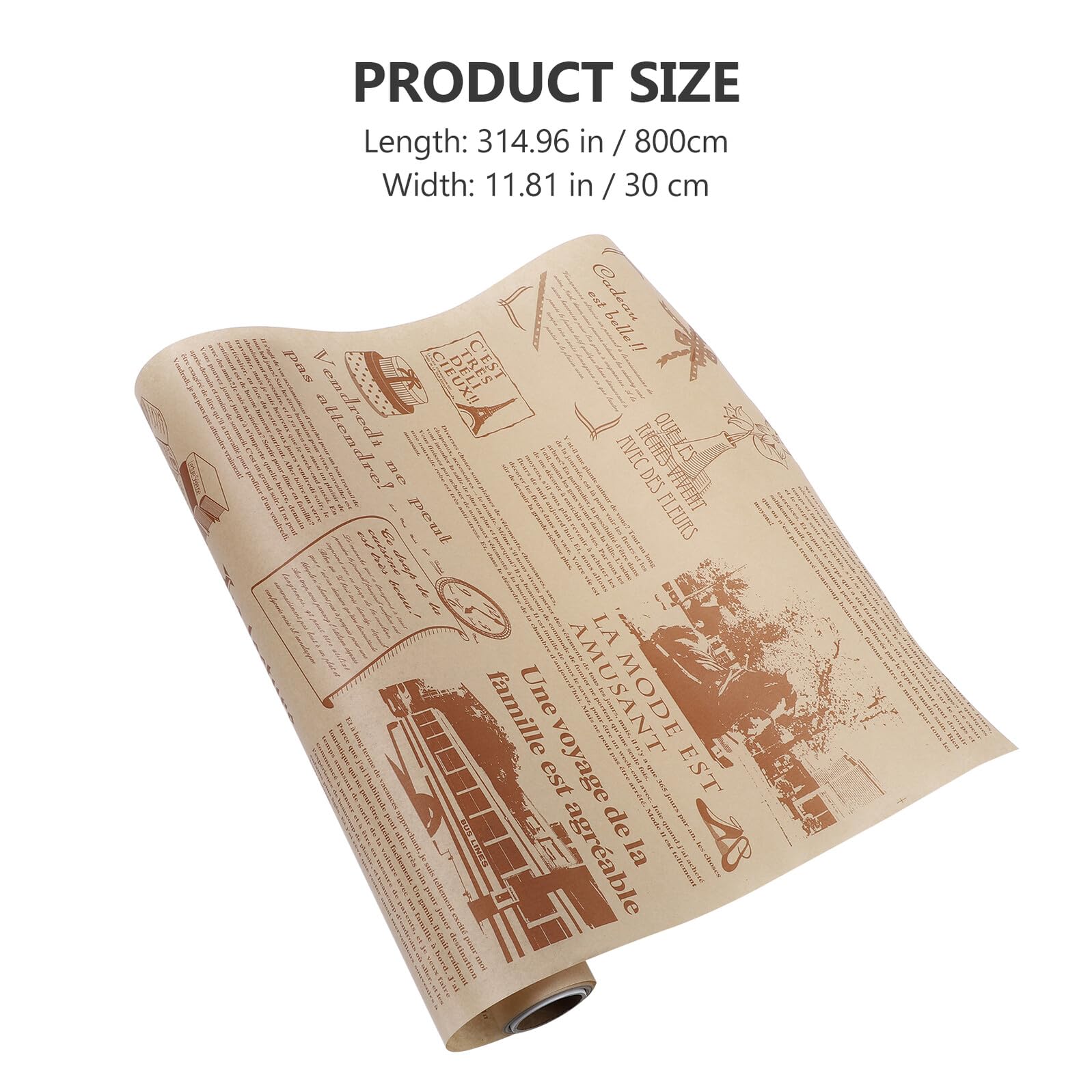 Papel para Hornear Antigrasa de 2 Rollos Marrón, Herramienta de Cocina para Mantener la Integridad de Alimentos y Evitar Contacto Superficies en Cocina Casera
