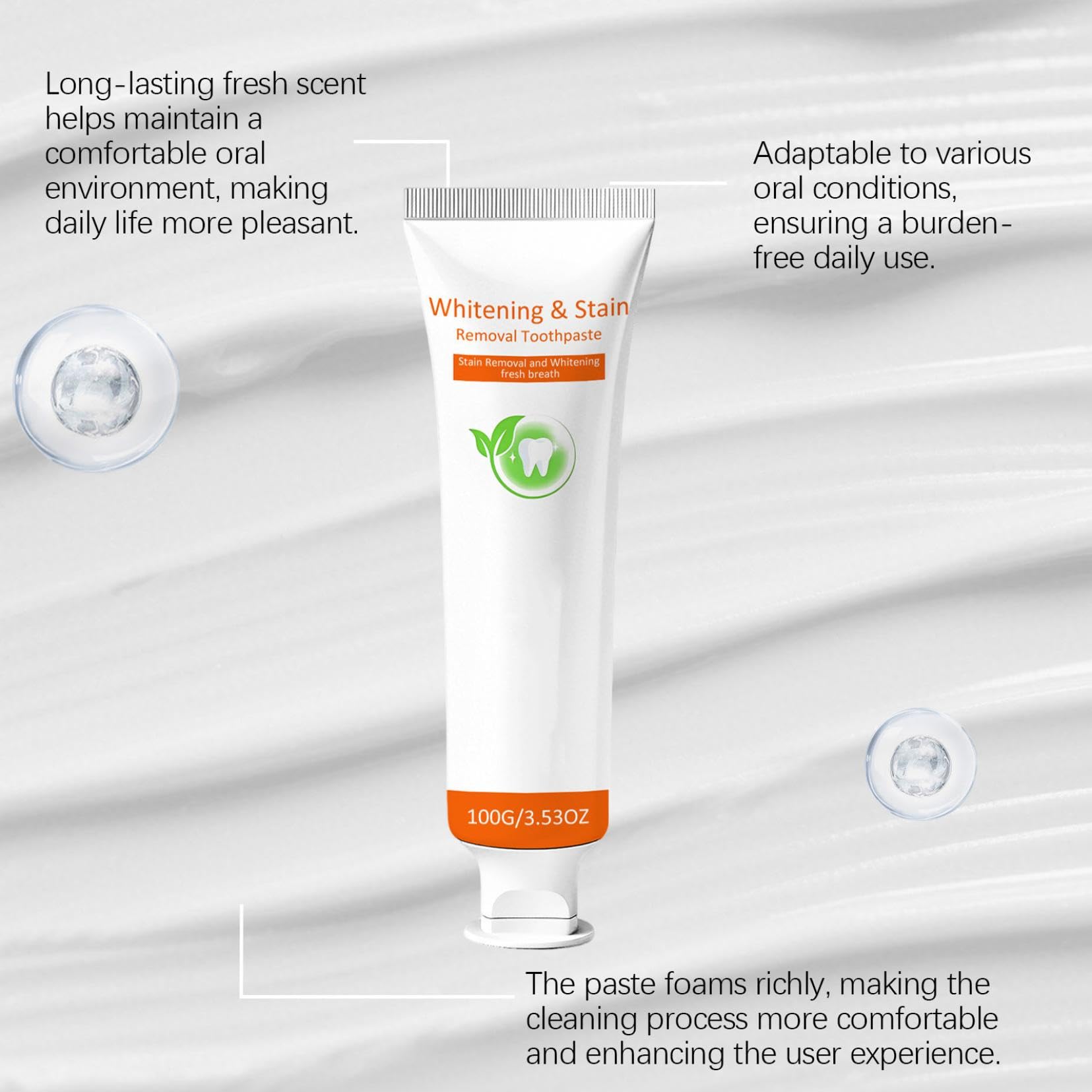 KUGIG Whitening Toothpaste, KUGIG Whitening and Stain Removal Toothpaste, Kigig Toothpastes, Tooth Stain Removal Colour Corrector, White Clean Teeth, Freshens Breath Refreshing Dental Care,100 g (1PC) - 5