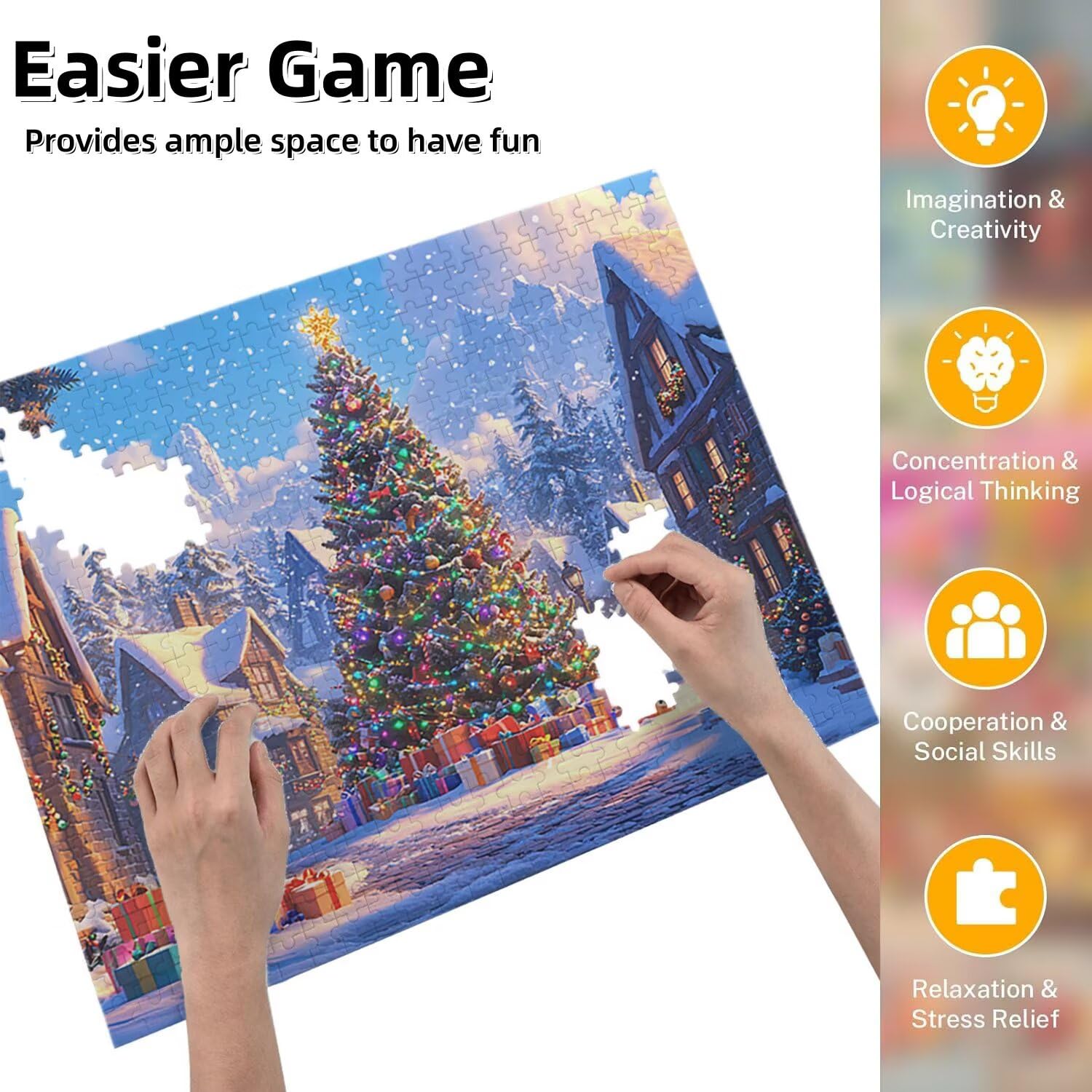Jigsaw Puzzle, 2000 Pezzi Puzzle Classici, Albero Di Natale Villaggio Puzzle Rilassamento Intelligence, Mpossibile Difficile Puzzle Impegnativo per Adulti Puzzle Gioco Familiare, Regalo Amore fr0-708