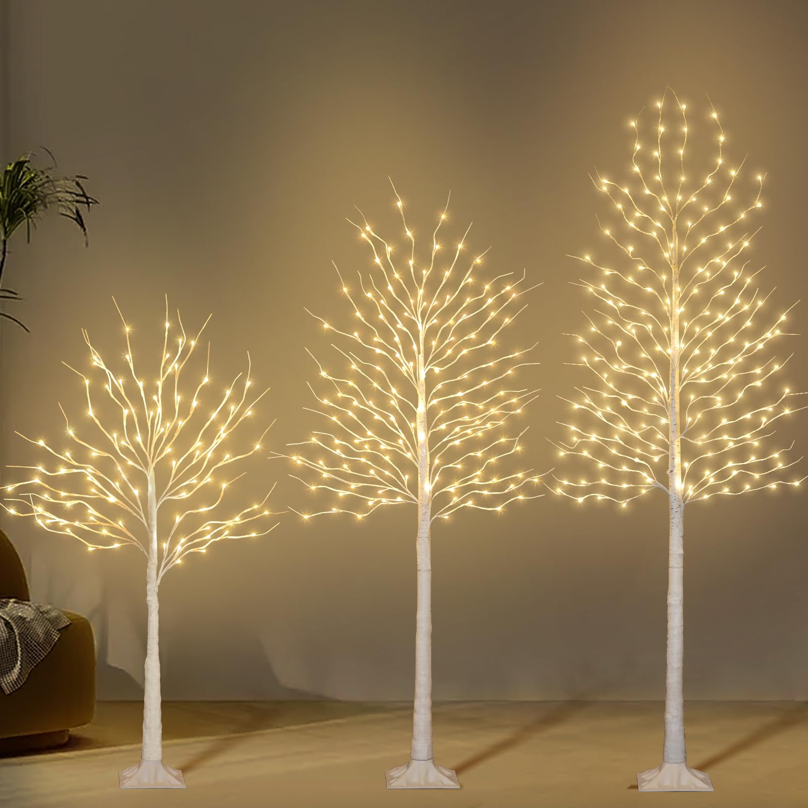 Louxiar Lighted Birch Tree Set