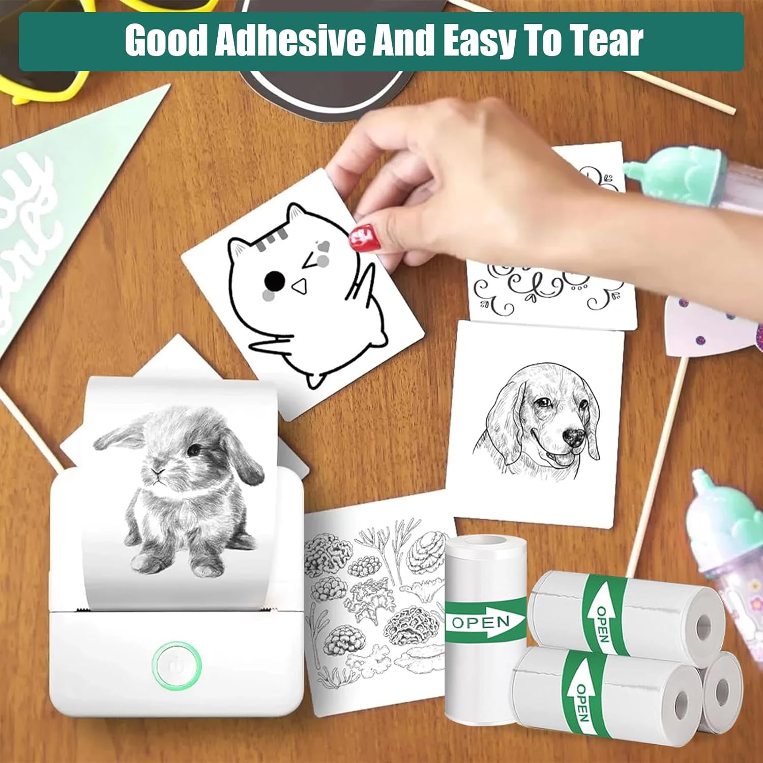 20PCS Mini Printer Paper,Thermal Sticker Paper,Self-adhesive,Mini Thermal Printer Paper,Mini Photo Printer Labels,For Photos,To-do Lists,Notes,Multiple Colors,(57 x 25 mm) - Image 4