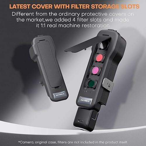 Miniatura 5 de REYGEAK Pocket 3 Funda protectora para DJI Osmo Pocket 3, Gimbal Flip Funda protectora, 4 filtros CPLND ranuras de almacenamiento para DJI Osmo