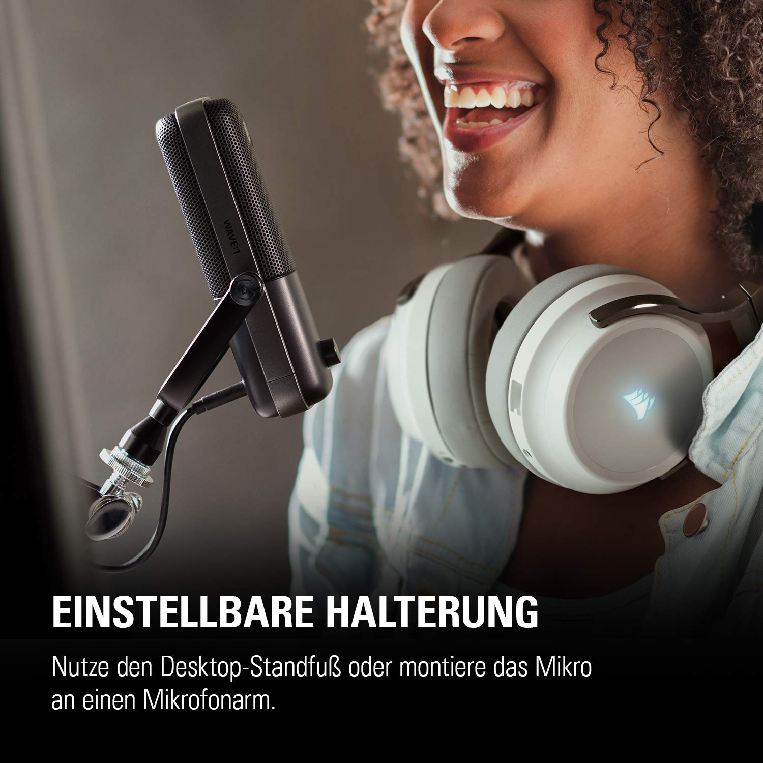 Elgato Wave:1 - Professionelles USB-Kondensatormikrofon für Streaming, Gaming, Homeoffice, gratis Mixing-Software, Soundeffekt-Plugins, Anti-Verzerrung, Plug & Play, Mac/PC, kompatibel mit Stream Deck