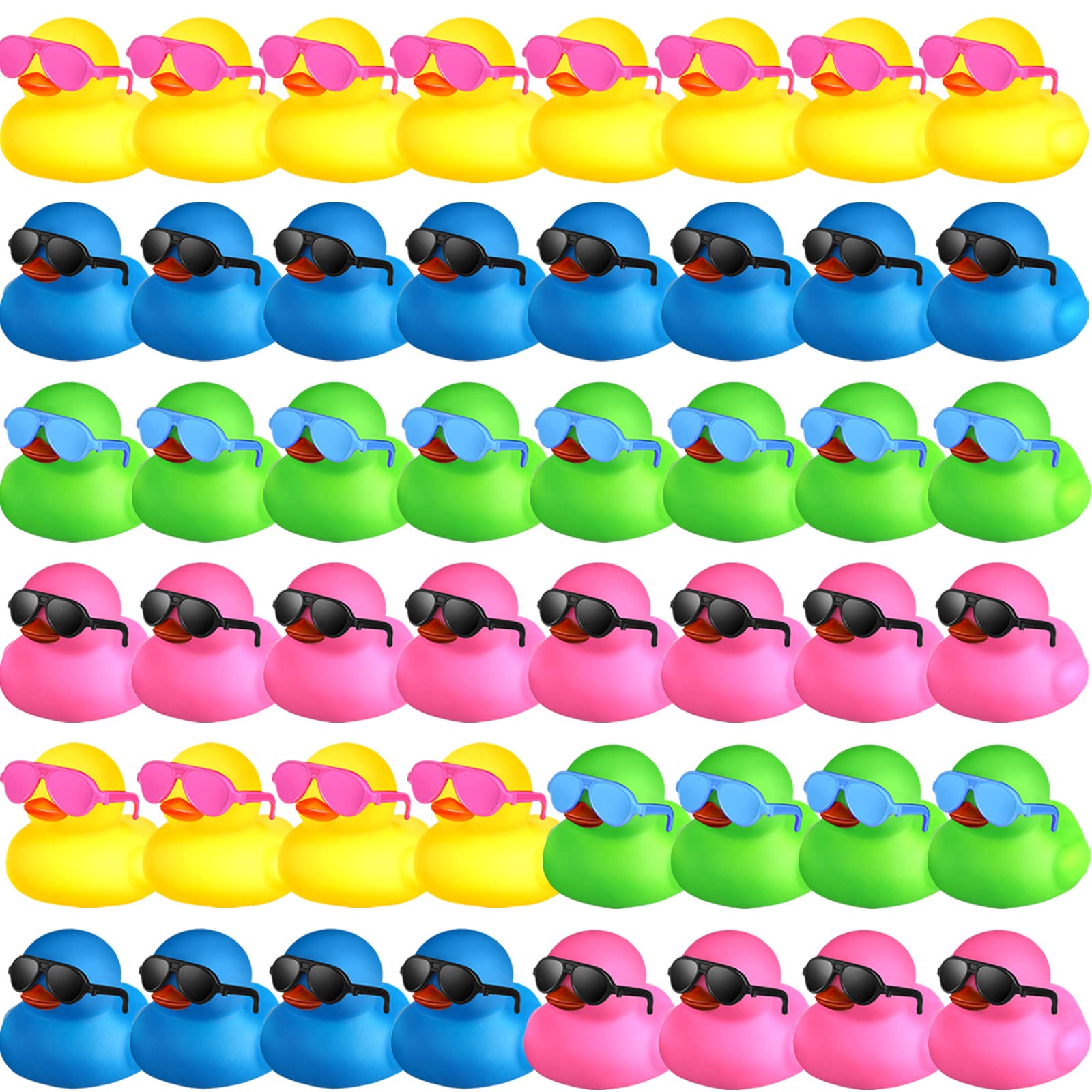 Chivao 48 Pcs Mini Rubber Ducks with Sunglasses, Yellow, Black — Amazon image 8