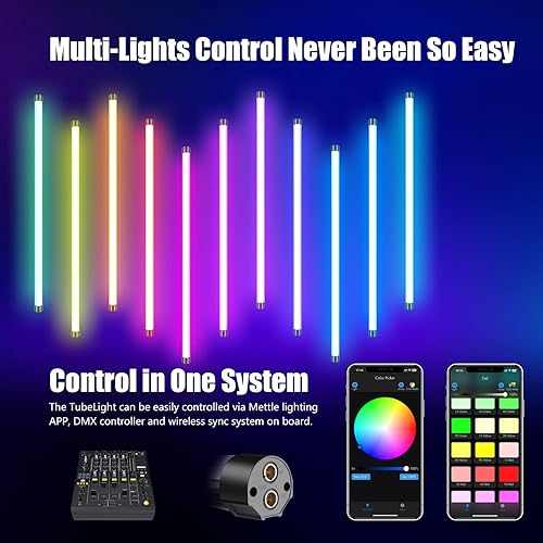 Miniatura 6 de Mettlelite TLX2 RGB Tubo de luz LED a todo color Luz de video portátil con APP Control DMX 2 pies 2800K-8000K CRI96 TLCI97 360 RGB CCT HSI Modo 10