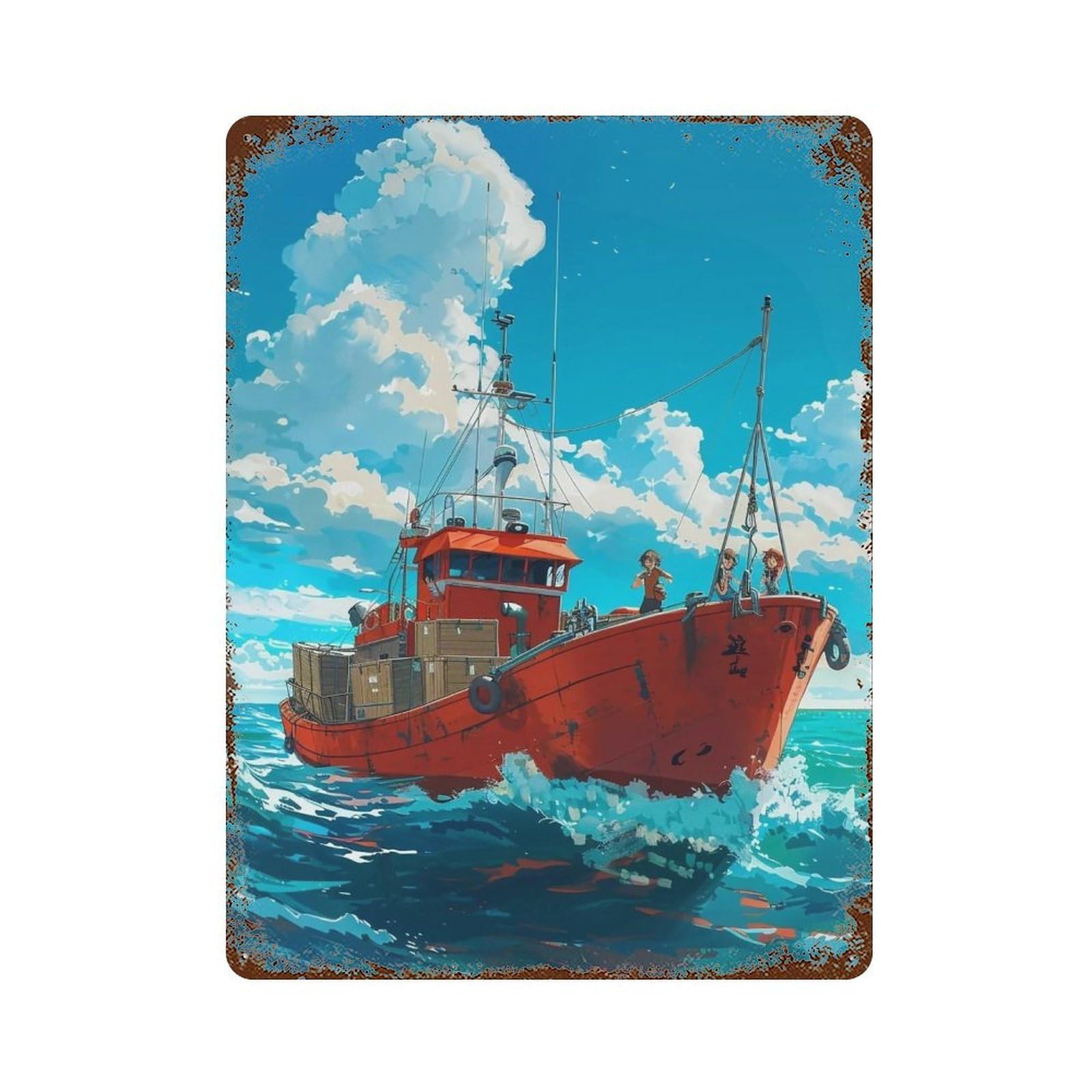 HDURYEYRYY Voyage Under Cumulus Skies 03 Wall Retro Iron Vintage Art Metal Tin Sign Poster Modern Home Cofffee Club Art Bar Shop Decor 40x30cm