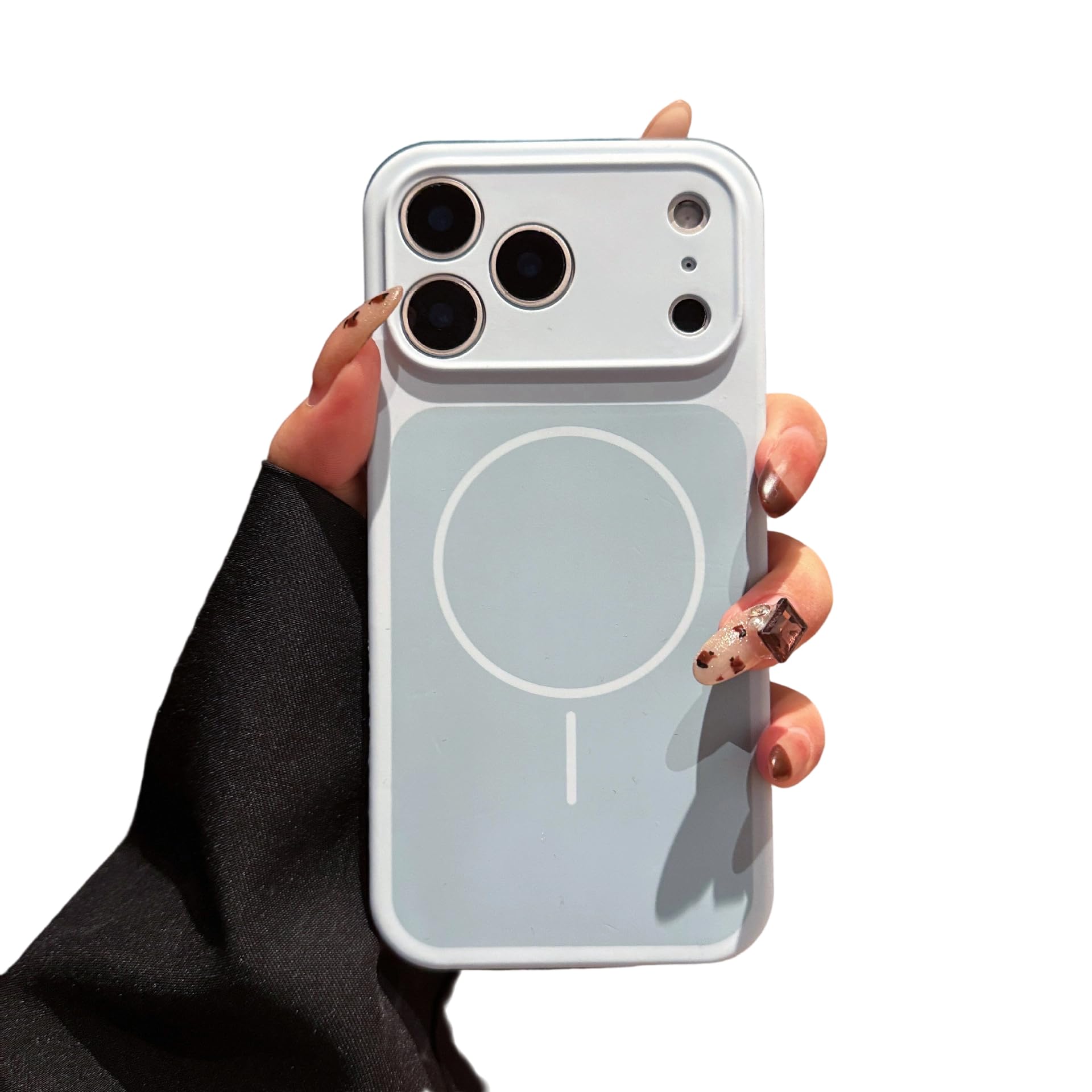 Coque Caseative iPhone 16 Pro bleu avec protection objectif et MagSafe