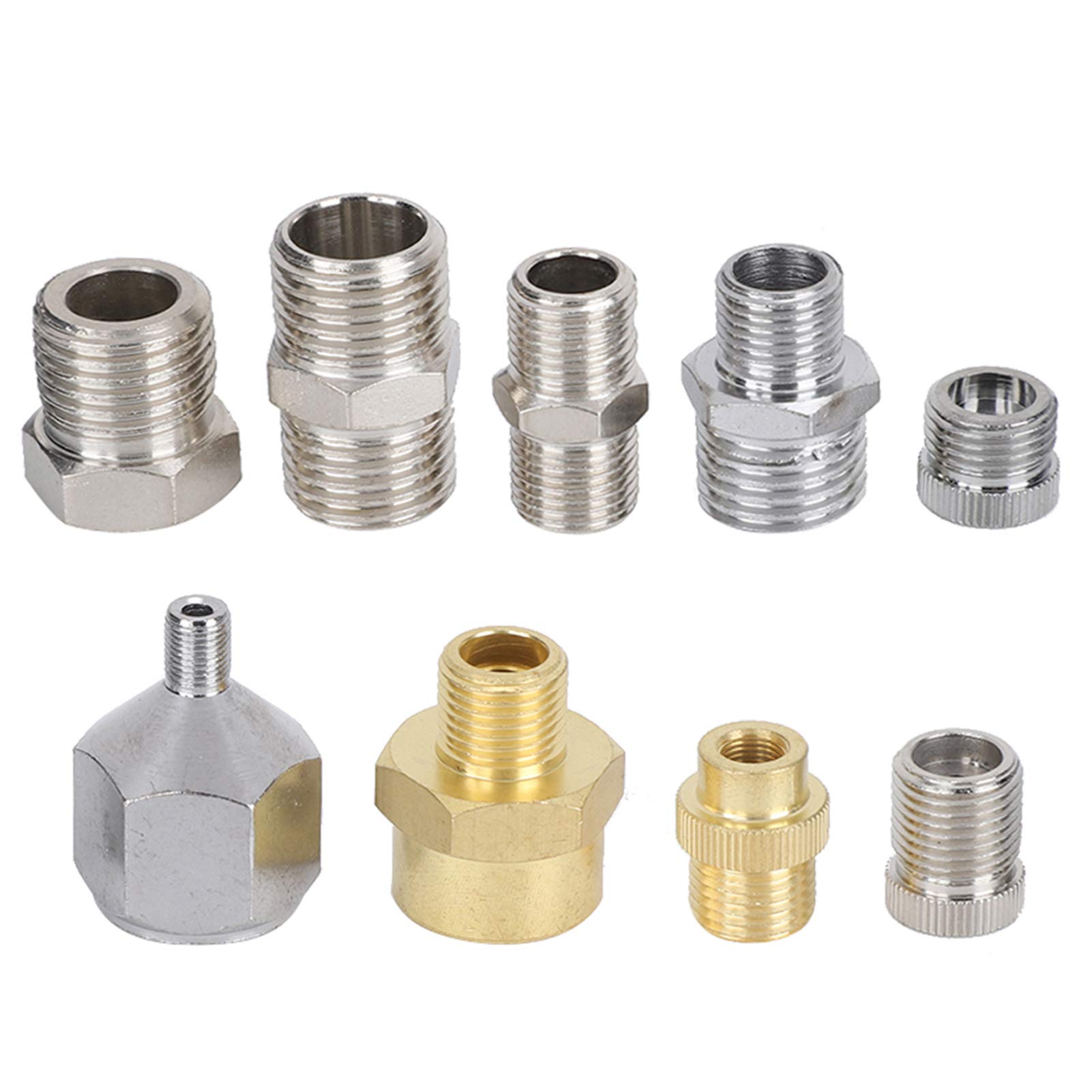 Airbrush Adaptor Kit, Male and Female Clutches 9Pcs Airbrush Adapter Set Air Compressor Connector for Air Compressor and Airbrush Hose