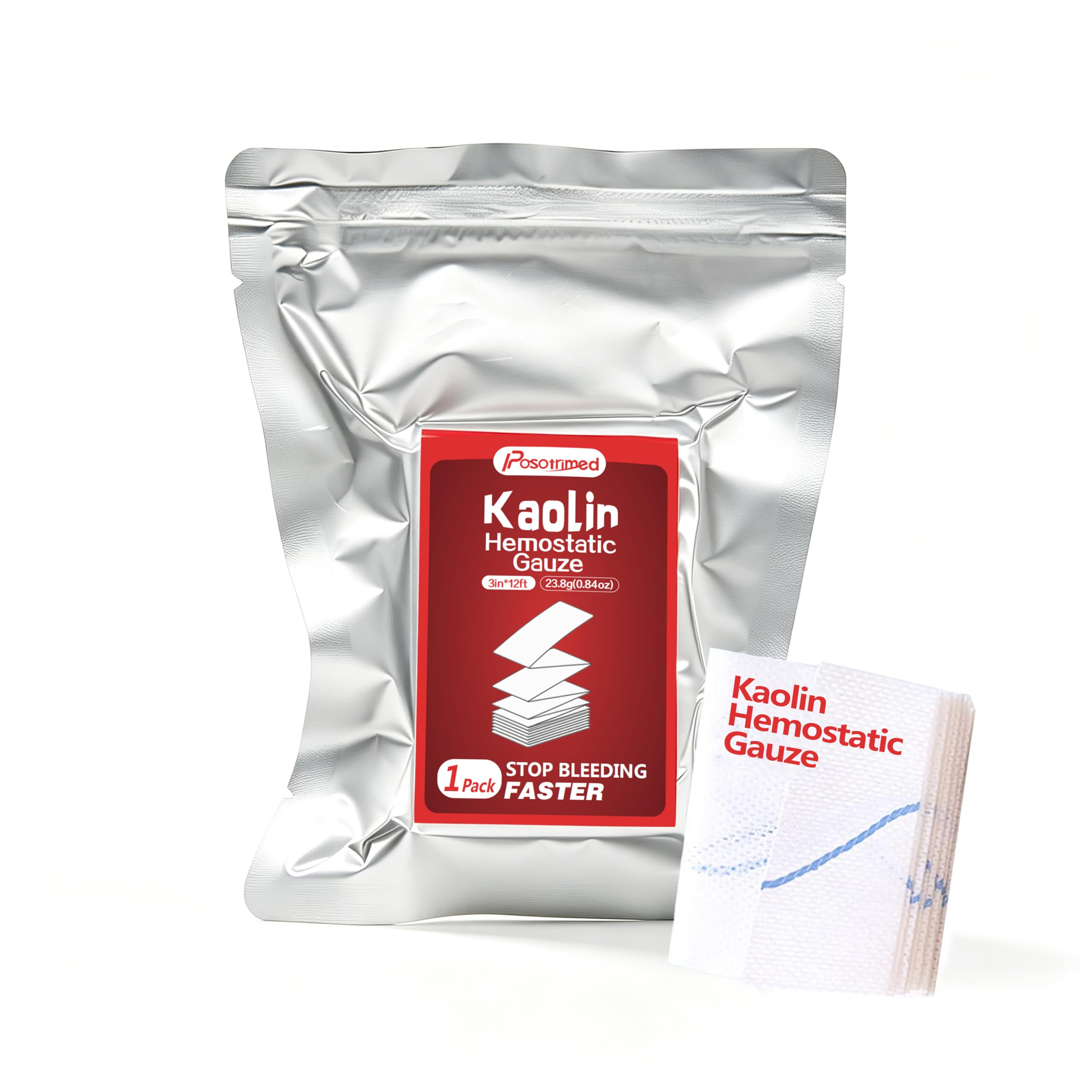 Kaolin Hemostatic Gauze for Emergency First Aid, 2 Pack — Amazon image 9