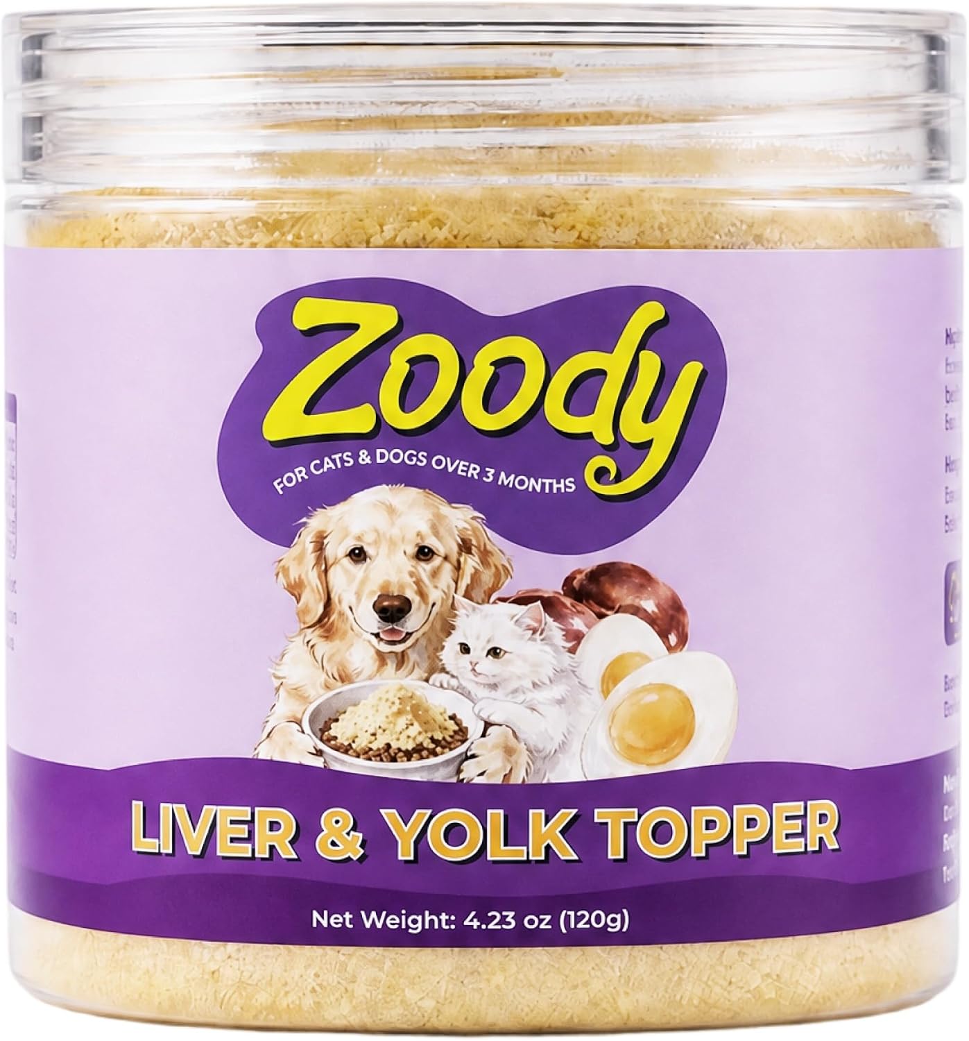 Zoody Freeze Dried Chicken Eggs & Liver Treats for Dogs & Cats 4.23 OZ