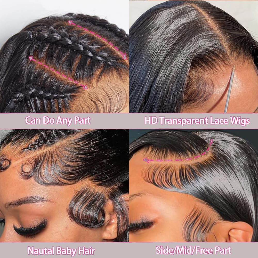 13x4 Lace Front Wigs 200% Density Straight 13x4 Lace Frontal Wigs for Black Women 28 Inch, 13x4 Straight Wig - Image 2