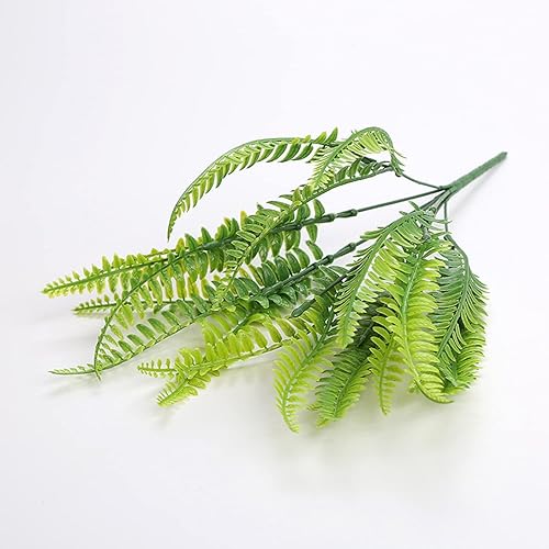 Miniatura 4 de ANRANK Plantas artificiales de helecho Boston, arbustos, plantas artificiales, arbustos, vegetación, resistentes a los rayos UV, para casa, oficina,