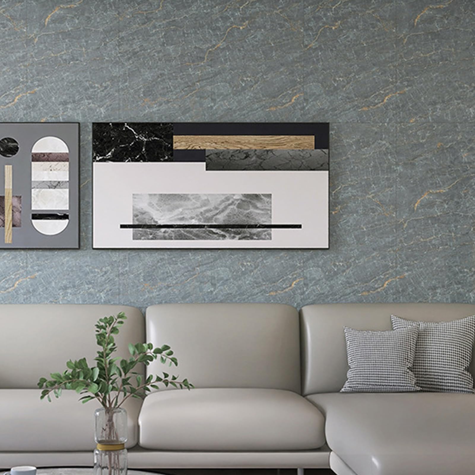 Pannelli da Parete Design Marmo, 10 Pezzi, Rivestimento murale Autoadesivo in PVC, Adesivi,E,30x60CM | per piastrelle da parete