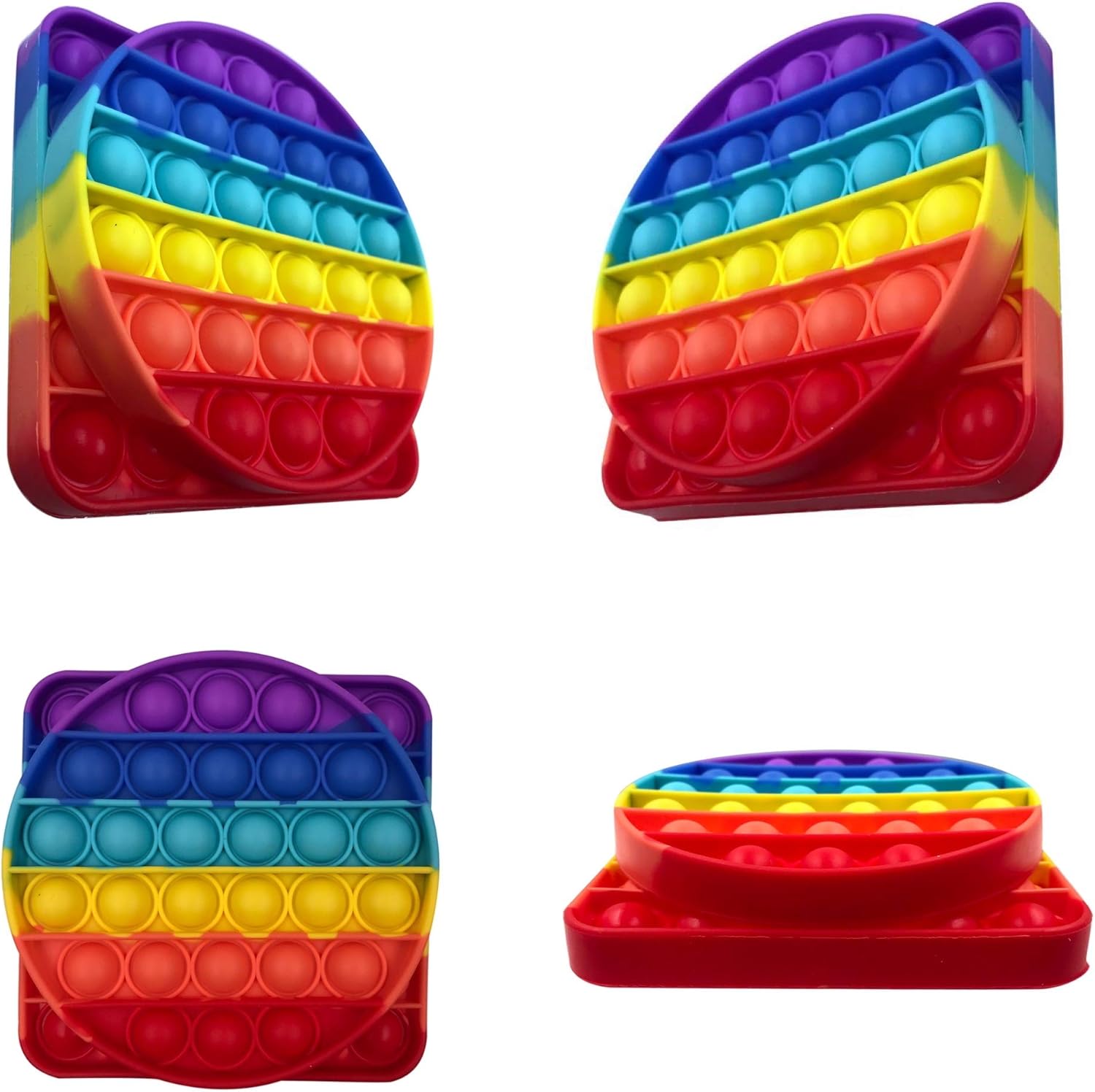 Fidget Push Poppers (8 Pack, Rainbow)