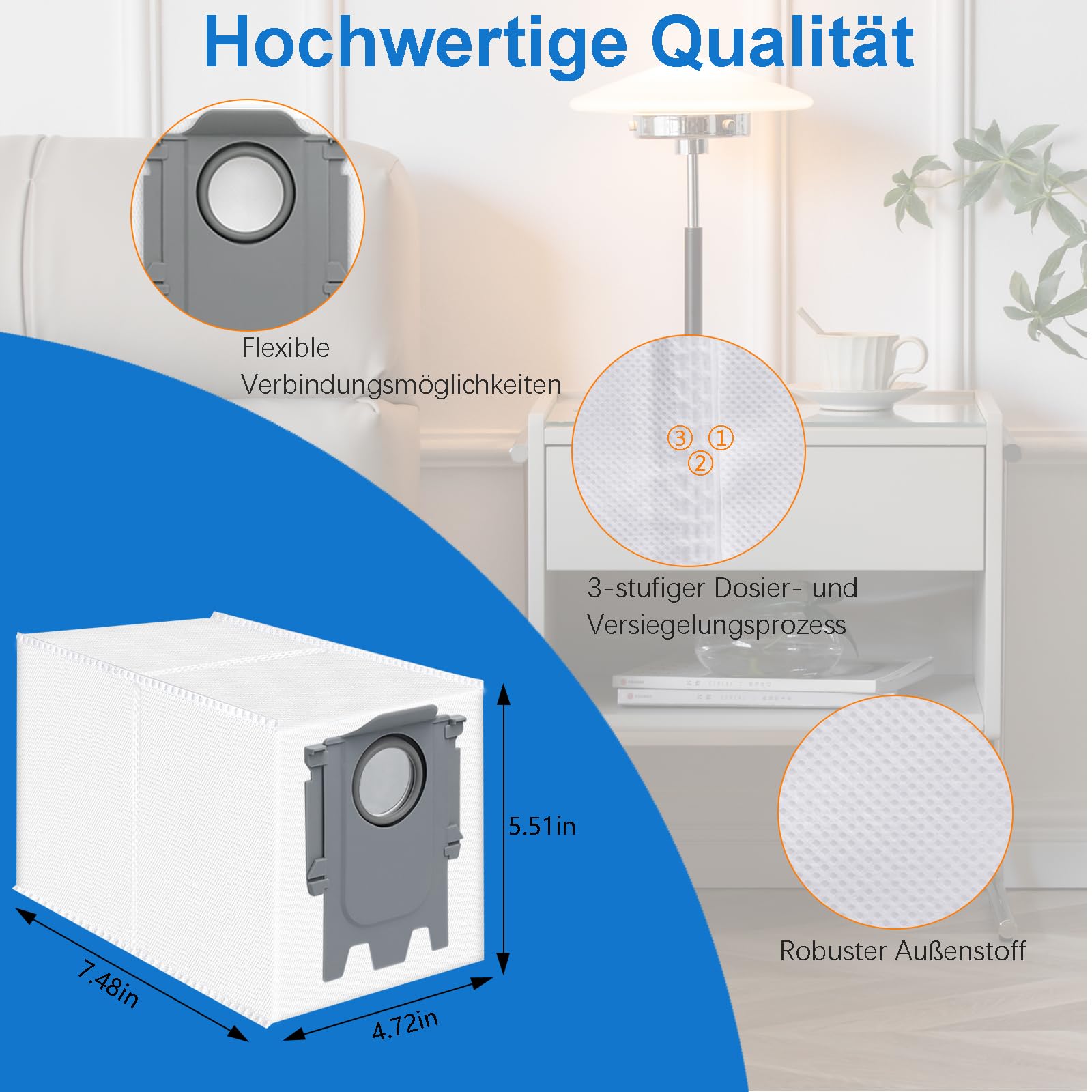 Lot De 16 Sacs D'aspirateur Pour Roborock Q Revo/Saros 10R/Qrevo S