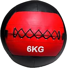 كرة حائط طبية ممتازة مملوءة بالرمل لتدريبات القوة الاساسية واللياقة البدنية، معدات تمارين مثالية للتدريب عالي الكثافة 6 كجم - لون أحمر