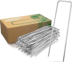 Gardengloss Anti-Roest Stalen Grondankers (50 Stuks) - Stevige Grondankers Voor Onkruidmat, Tuinmat, Schutting & Camping...