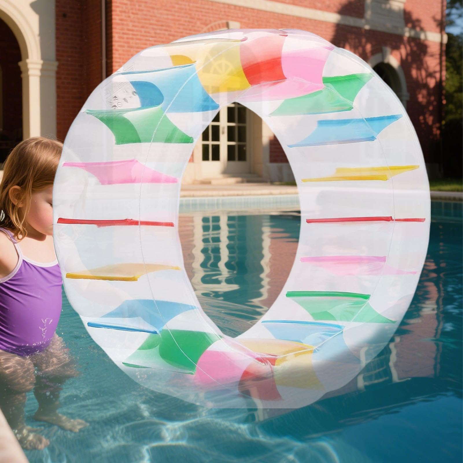 Aufblasbares Rad Wasser-Rollrad Schwimmhilfe Für Kinder | Rollendes Wasserspielzeug Sommeraktivitäten Für Kinder Erwachsene