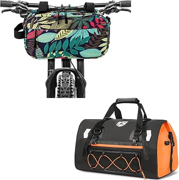 YEEGO DIRECT Handlebar Bag for Bicycles, Bike Bag Multifunctional Waterproof Scooter Crossbag Handbag and Motorcycle Tail Bag, 50L Waterproof Duffle Bag, Luggage Dry Saddle Rear Rack Trunk Bags
