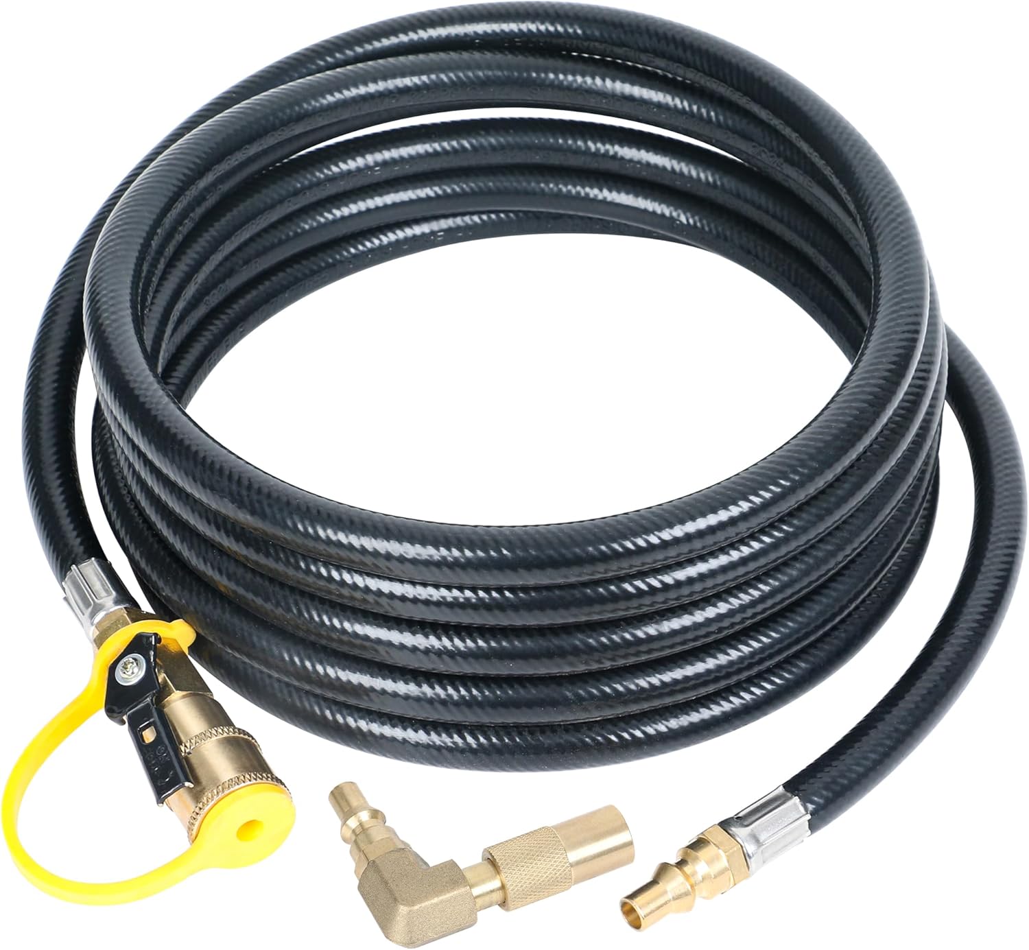 ATKKE 12 FT RV Quick Connect Propane Hose for RV to Grill, RV Propane Extension Hose for 17' and 22' Blackstone Griddles with Elbow Adapter
