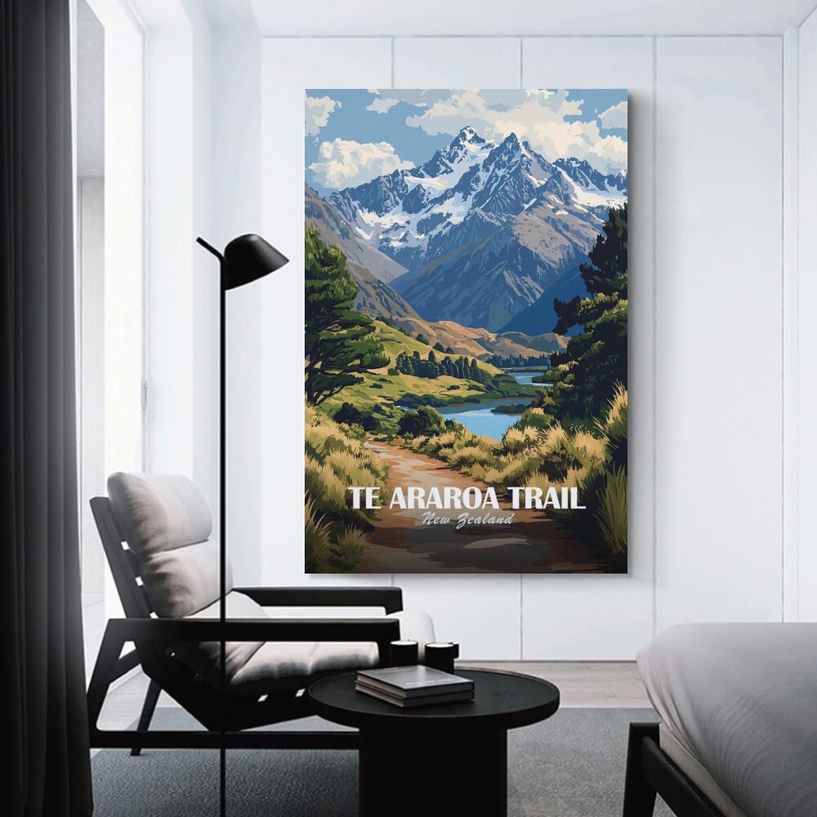 Junmoney Te Araroa Trail, New Zealand Landscape Home Decor Wall Art, 20x30inch(50x75cm), for Work Areas, Reading Rooms Or Studios, An Interior Accent for Desk Areas