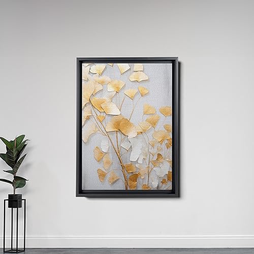 Miniatura 5 de Original Ginkgo biloba Print On Canvas, Modern Textured Gold Wall Art, Abstract Gold Leaves Print, Living room Wall Decor, Home Decor, Print