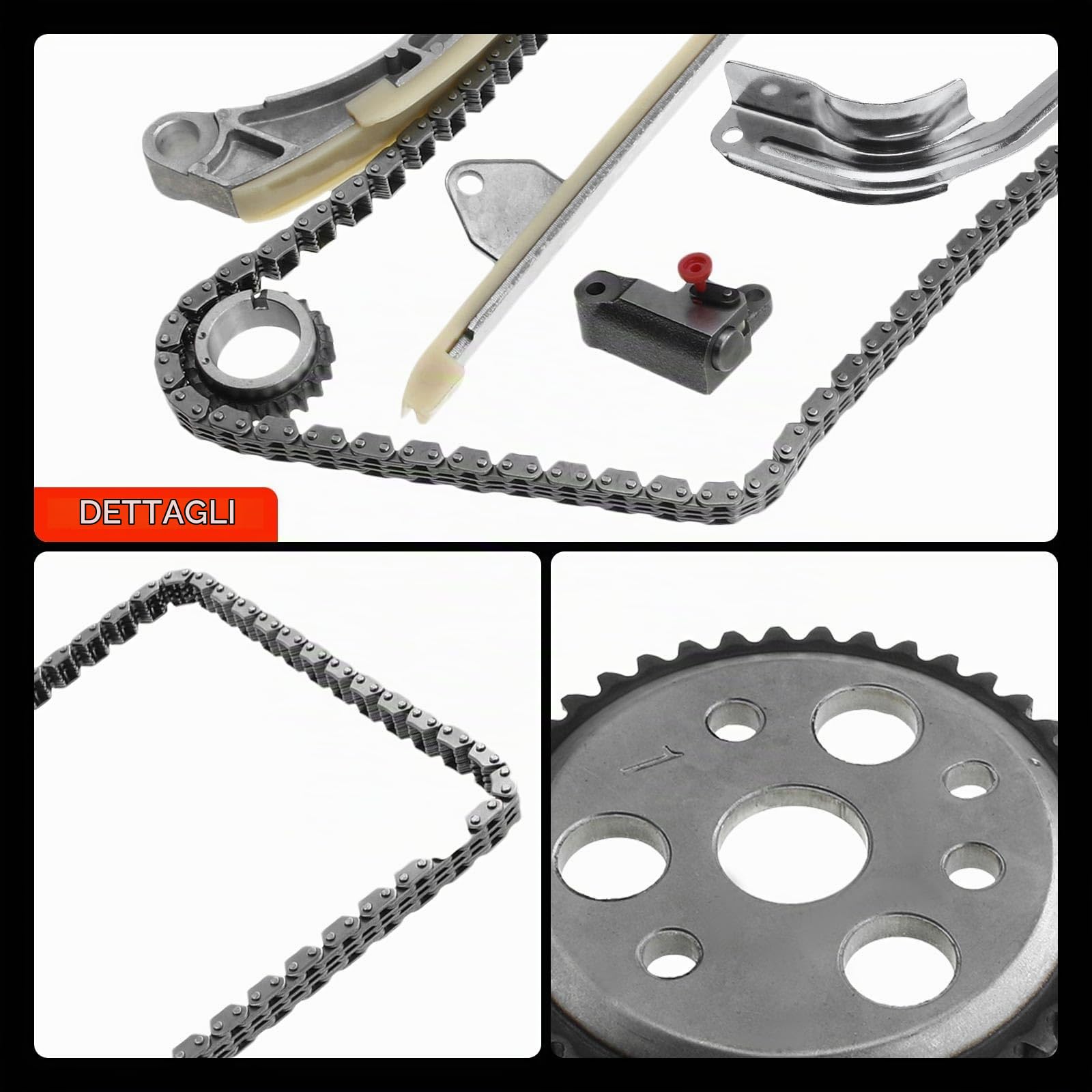 Frankberg Kit catena di distribuzione 8 pezzi 1350623020 | Compatibile con: S.i.r.i.o.n M3, YRV M2, T.e.r.i.o.s F7 J2, Scatola Extol, Yaris P1, Extol Bus S22 S23, Materia M4