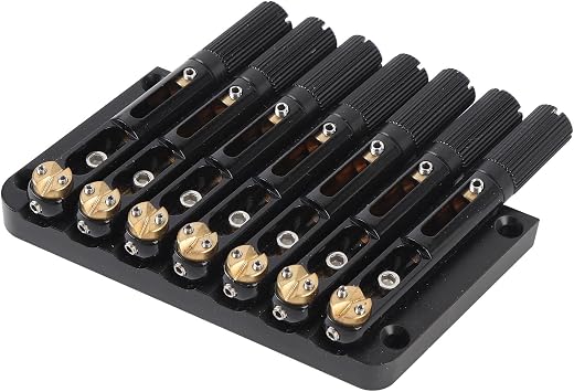 7 String Headless Guitar Bridge, Guitar Bridge Tremolo Guitar, Tailpiece and Bridge String Lock, Metal 7 String Guitar Tremolo System Replacement Accessories GA1127
