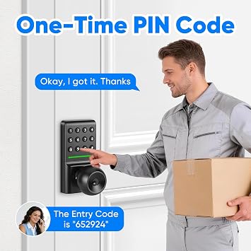 Keyless Entry Deadbolt Door Lock with Knobs,Password&Key Unlock, No APP