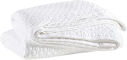 Miniatura 3 de Pine Cone Hill Lodi - Colcha de matelasse blanca, patas King, patrón sólido blanco