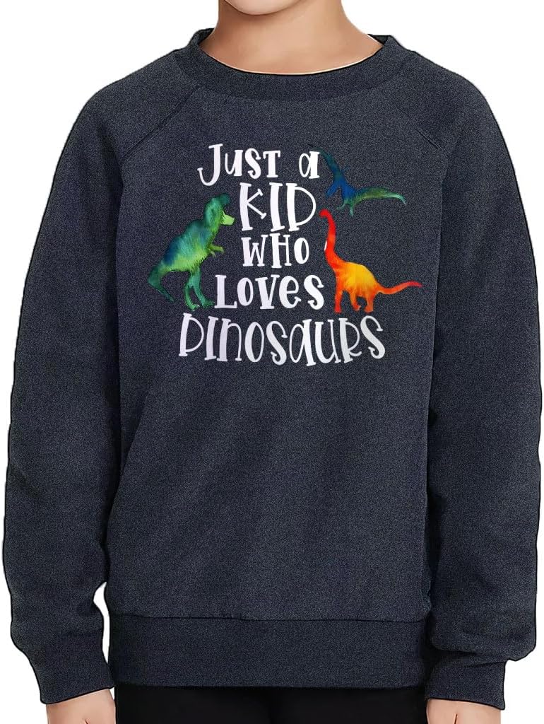 Little Dinosaurs Toddler Raglan Sweatshirt - Cute Dino Print Boy Clothing - Gifts for Dinosaur Boy Lovers