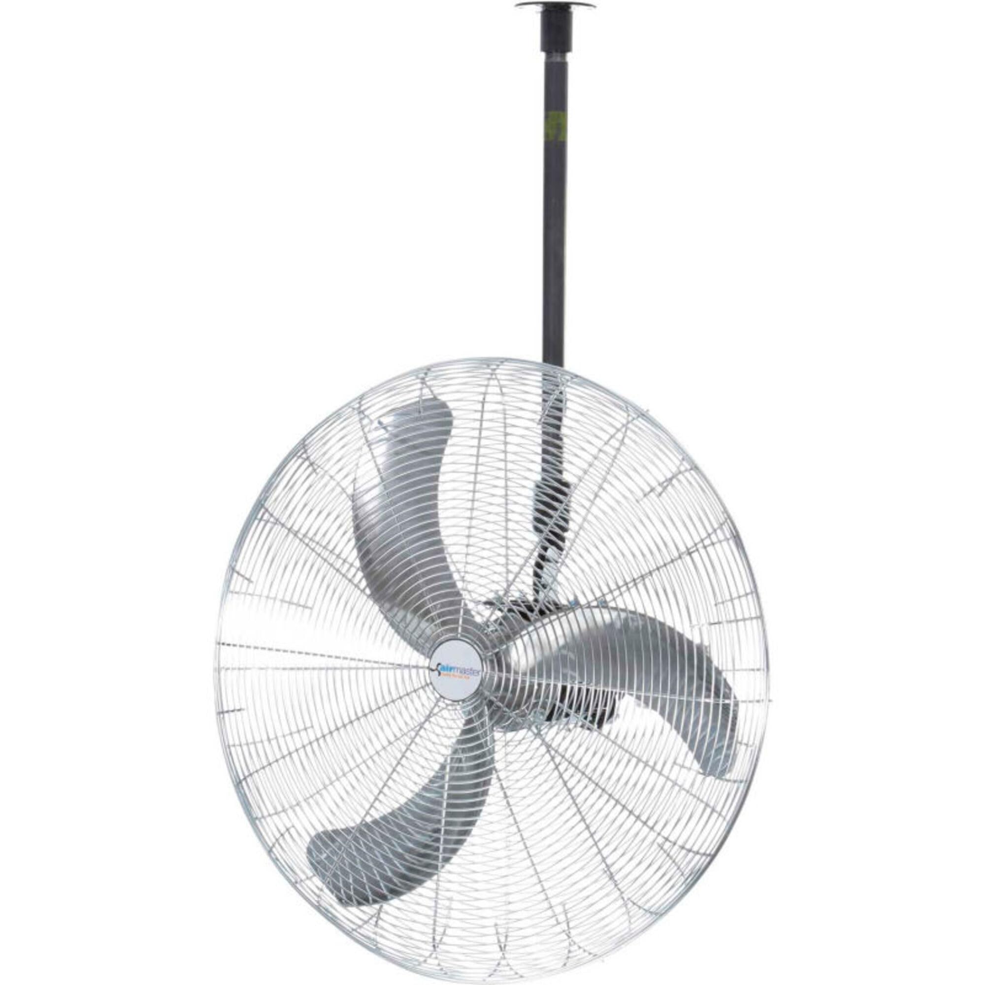 Fan 24" Ceiling Mount Fan 1/4 HP 5739 CFM by Airmaster – 14.25"L x 26.94"W x 26.94"H, Aluminum, Gray/Black, Model 20480K