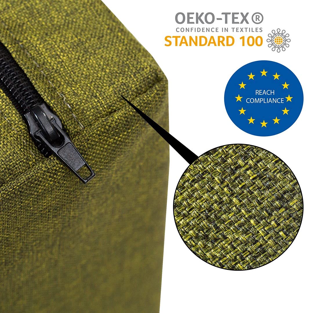 Funda de cojín para europalé 120x80x10 Lima (sin cojín), Funda Cojín Palet Exterior Interior con Cremallera, Respaldo o Asiento, Lavable, Hidrofóbico