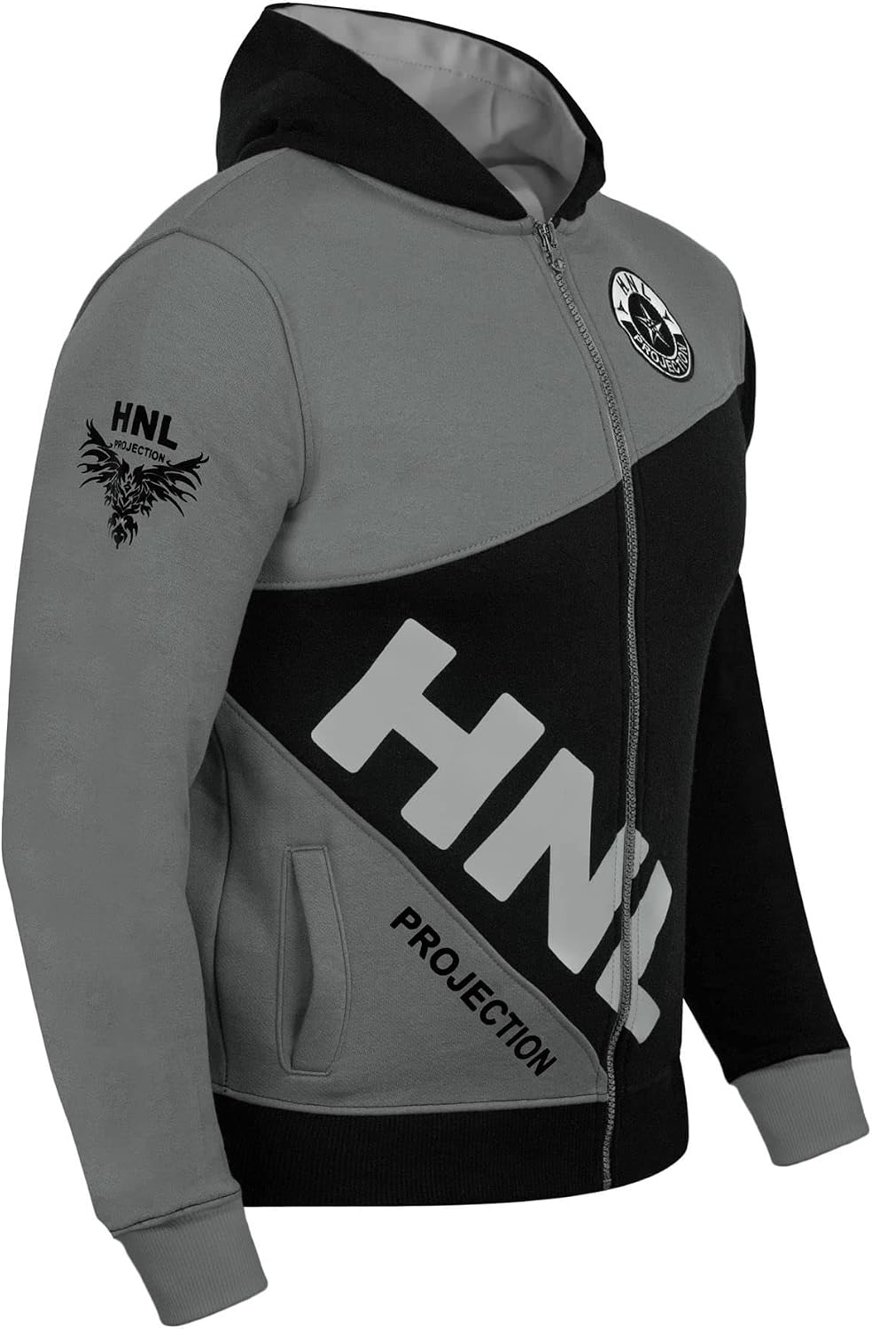 A2Z 4 Kids Girls Tracksuit Hooded Zip-Up Top - T.S HNL Dady Black & Steel Grey 13