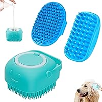 Vista 11 de Comotech Cepillo de aseo para perros 3 en 1 Cepillo de champú y estropajo con mango ajustable para perros y gatos de pelo corto y largo