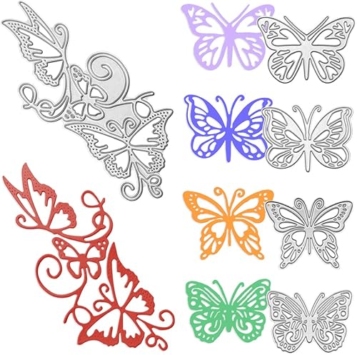 Miniatura 1 de maxin Juego de 5 piezas de troqueles de corte de mariposa de acero al carbono para álbum de recortes, decorativo, regalo de manualidades