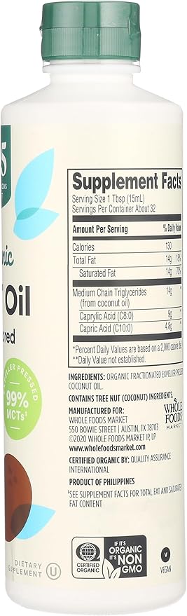 365 by Whole Foods Market Aceite MCT Coco 16 Fl Oz miniatura 5