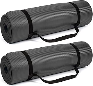 simpa Multi-Purpose Exercise & Yoga Mat. Black Extra Thick 12mm NBR Foam...