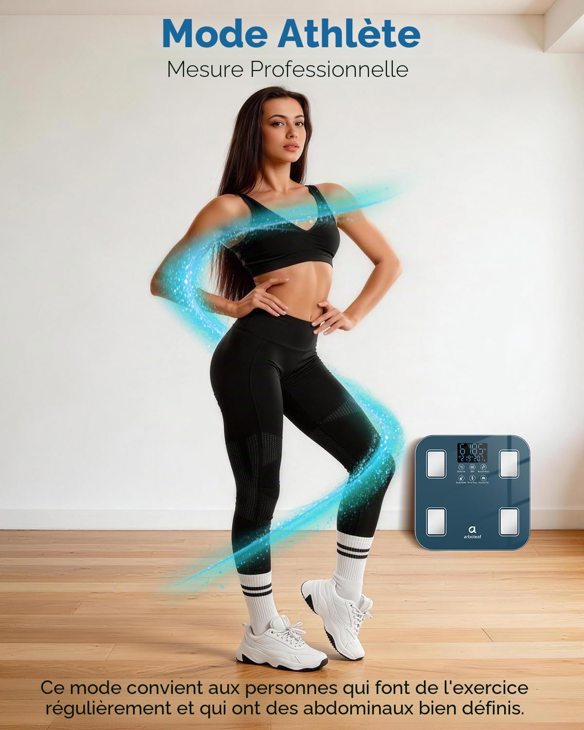 Arboleaf Balance Impédancemètre Rechargeable USB, Pèse Personne Masse Graisseuse et Muscle, IMC 14 Paramètres, 180 kg