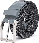 Mens Stretch Belt, Woven Elastic Braided Web Belt Casual for Golf Hunting Pants Jeans